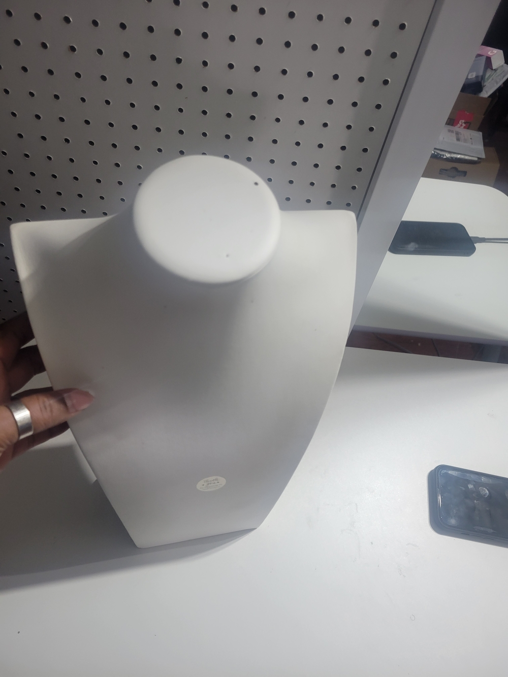 Minimal White Necklace Display Bust - Picture 9 of 10